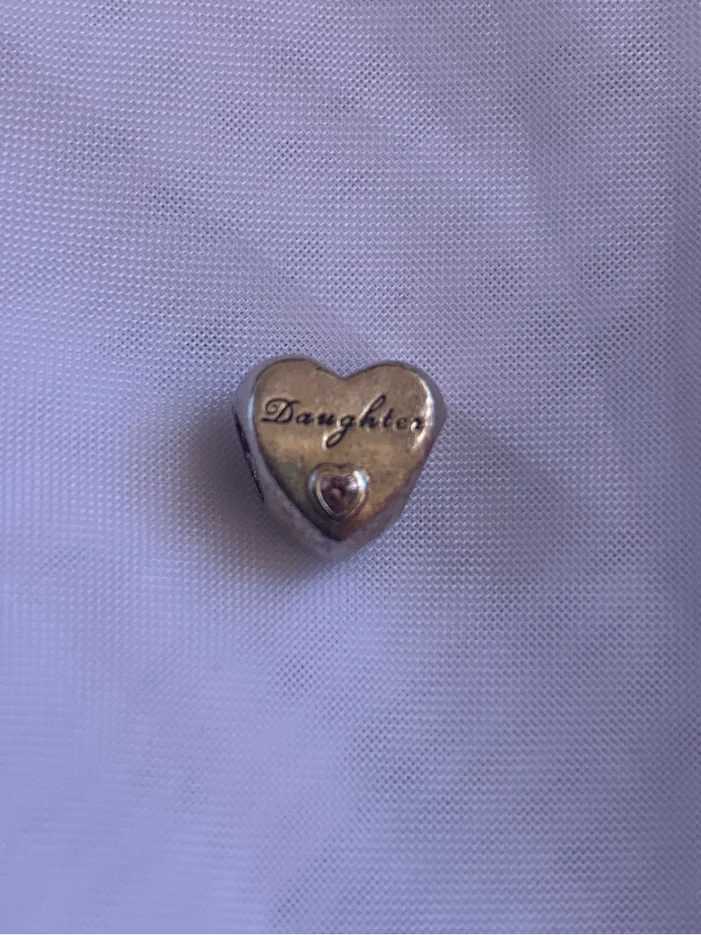 Pandora Silver Heart 'Daughter' Charm